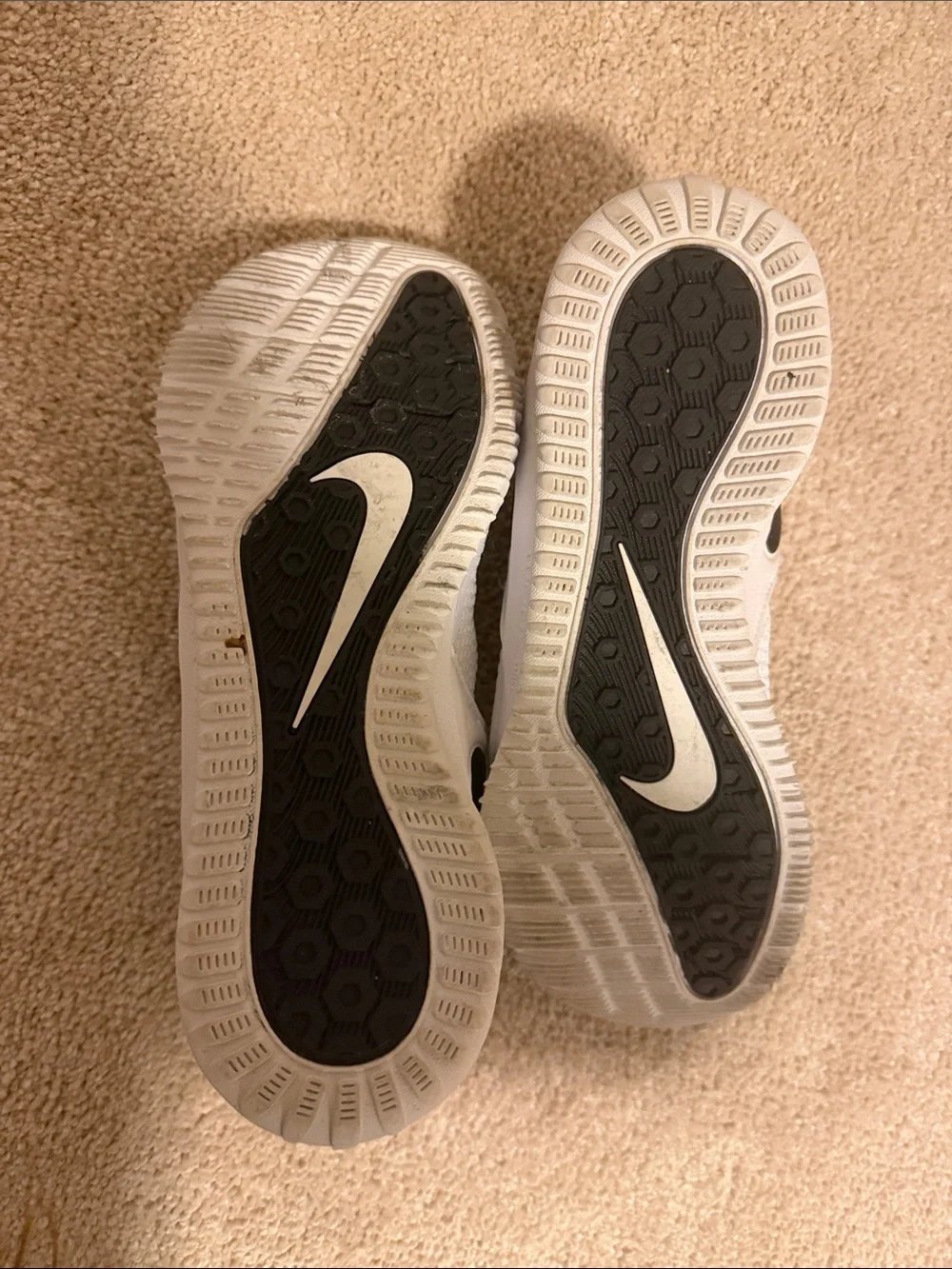 Nike Women's White Sneakers with Black Swoosh